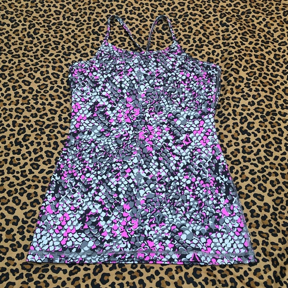 lululemon athletica Other - Ivivva Lululemon Athletica Power Y Tank Everlux Fuscia/Gray Snake Print *Size 14